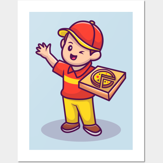 Courier With Pizza Box Wall Art by Catalyst Labs